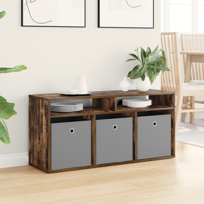 Lowboard with Drawer Smoked Oak 102 x 32 x 48.5 cm