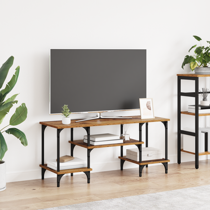 TV Cabinet Old Wood 102 x 35 x 45.5 cm Engineered Wood and Iron