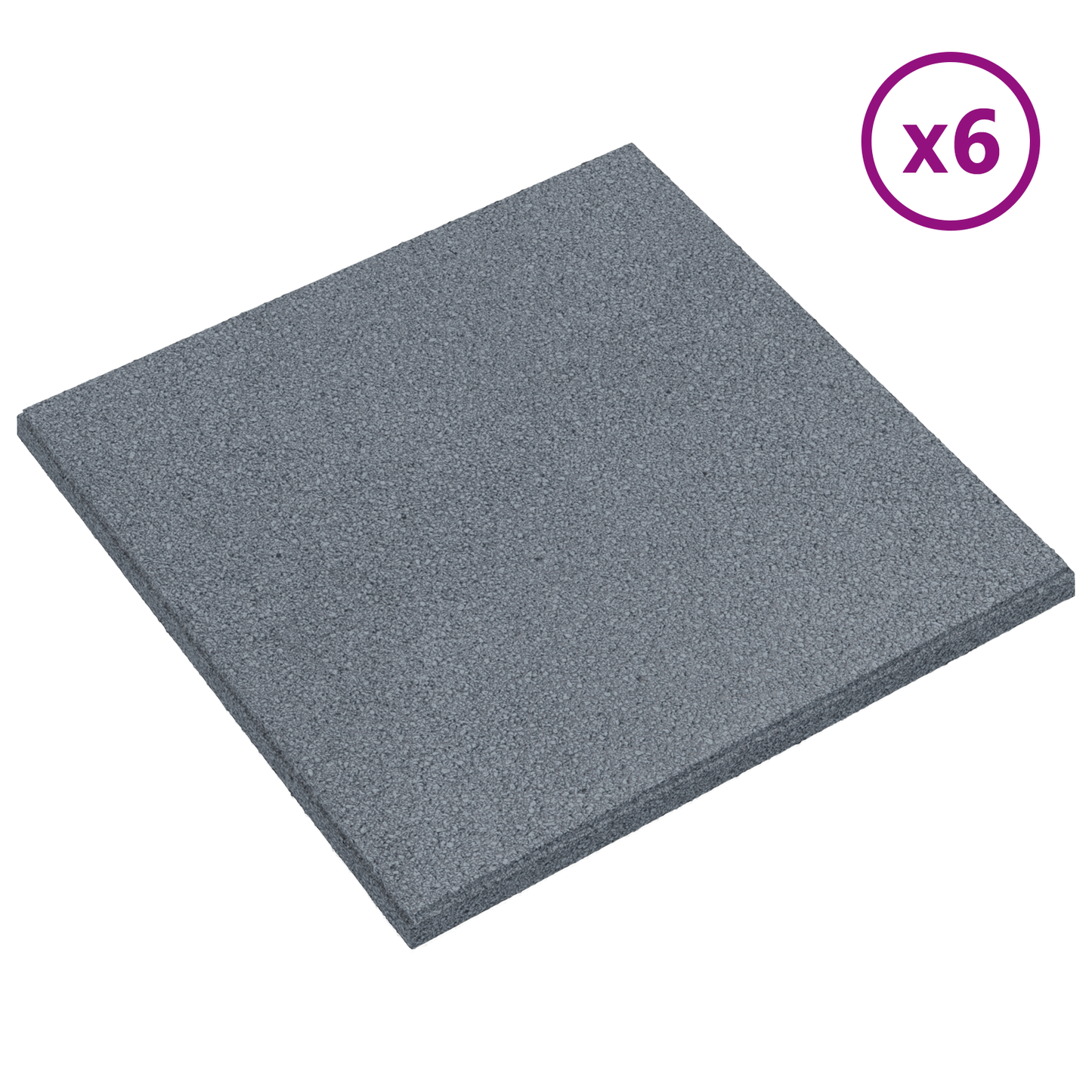 Fall Protection Tiles 6 pcs Grey 50 x 50 cm Rubber