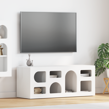 TV Cabinet ELST 100 x 35 x 40 cm White Engineered Wood
