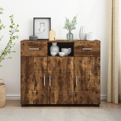 Wooden Cabinet Smoked Oak 88.5 x 30.5 x 73 cm Engineered Wood