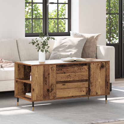 Coffee Table Old Wood 102 x 44.5 x 50 cm Engineered Wood