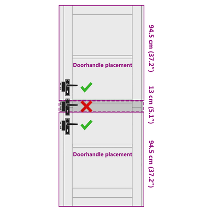 Interior Door White 78 x 202 cm Plywood