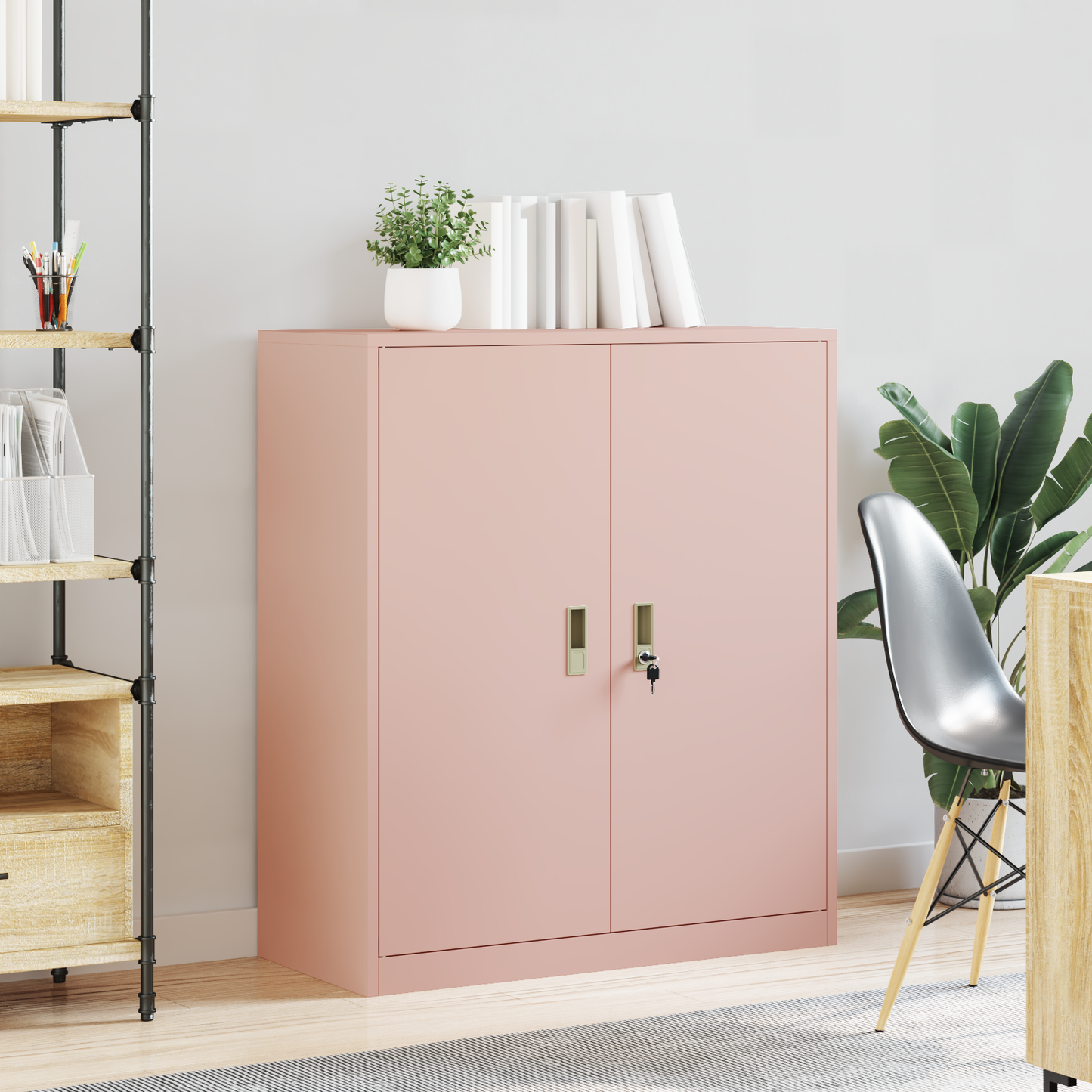 Storage Cabinet Pink 90 x 40 x 105 cm Steel