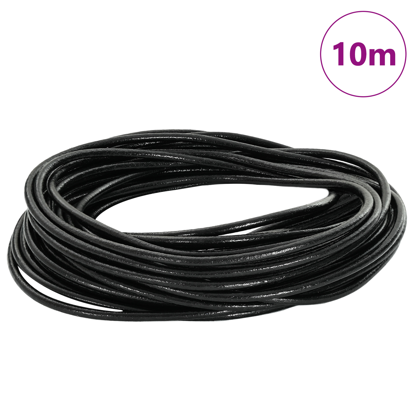 Leather Cord Black Ø2.5 mm x 10 m Leather