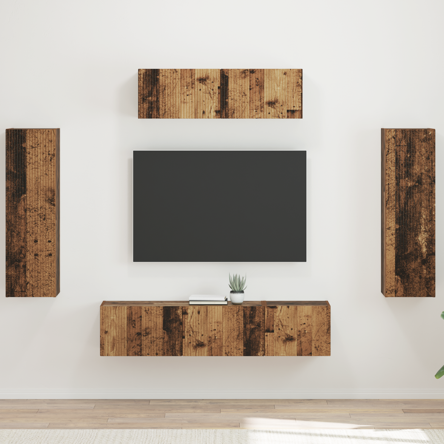 TV Cabinet 5 pcs Old Wood