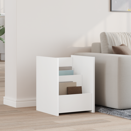 Magazine Rack with Shelf White 35 x 35 x 45 cm Engineered Wood