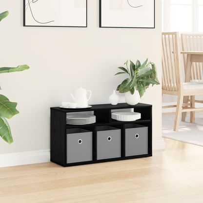 Lowboard with Drawer Black Oak 72 x 22.5 x 38 cm