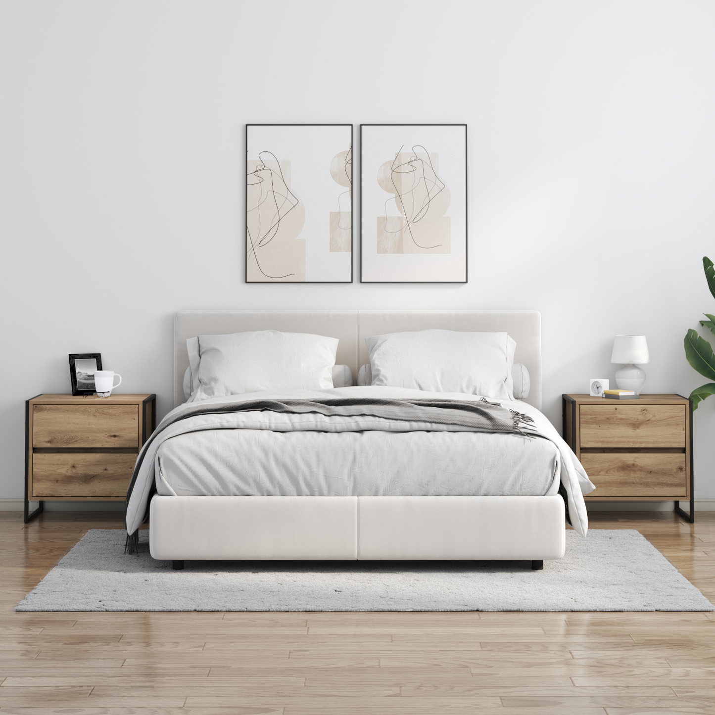 Bedside Table Artisian Oak 50 x 39.5 x 50 cm Engineered Wood