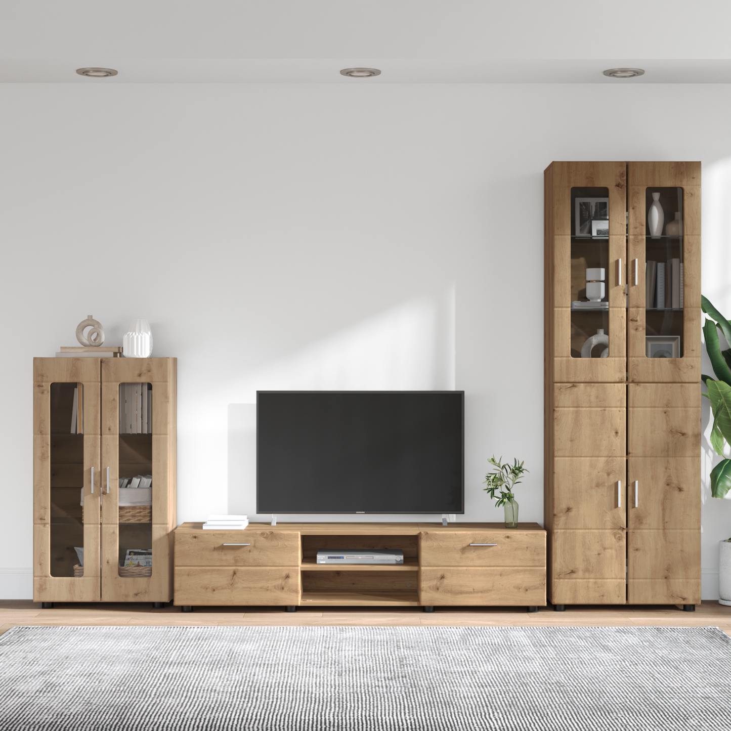 TV Cabinet Set FLORIN 3 pcs Artisan Oak Engineered Wood