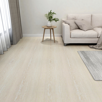 Flooring Planks 5.11 m² 55 pcs PVC White and Beige