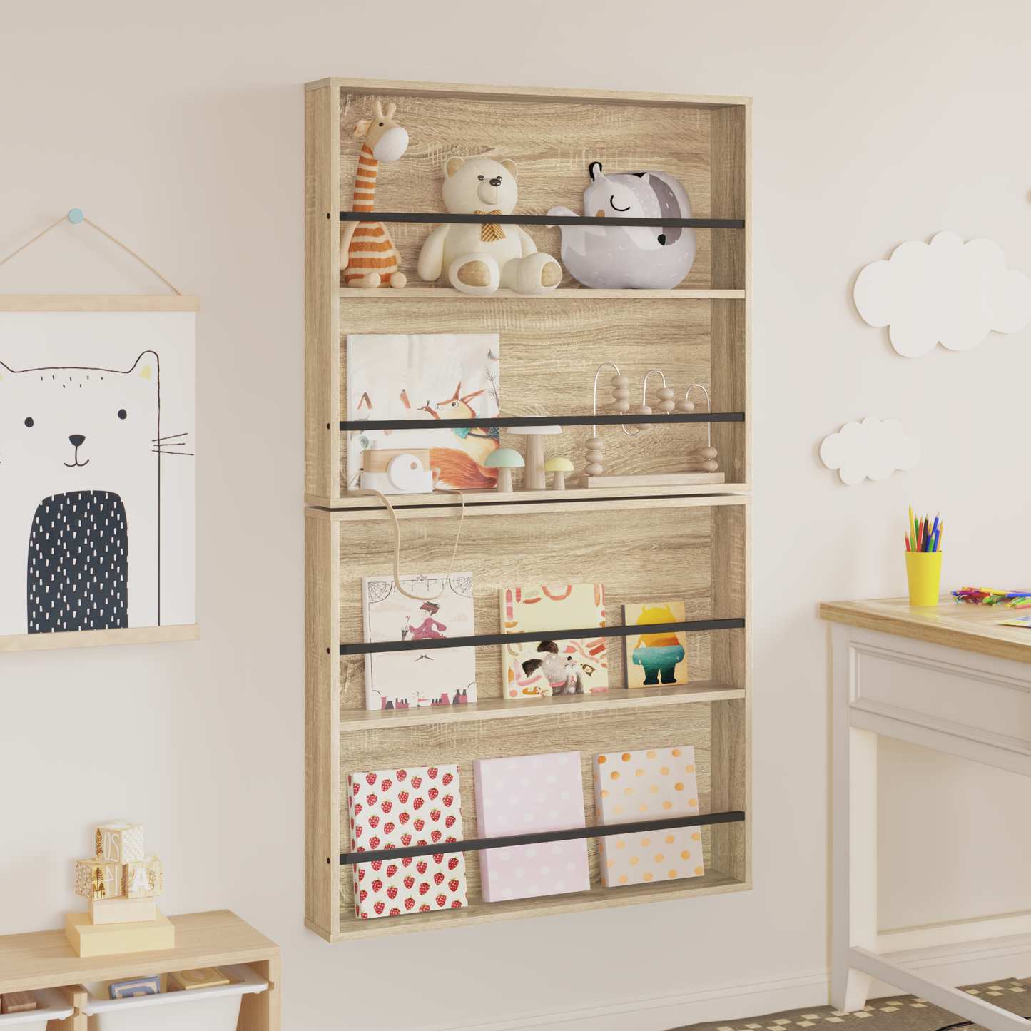 Magazine Rack 2 pcs Sonoma Oak 80 x 12 x 70 cm Engineered Wood