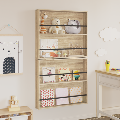 Magazine Rack 2 pcs Sonoma Oak 80 x 12 x 70 cm Engineered Wood
