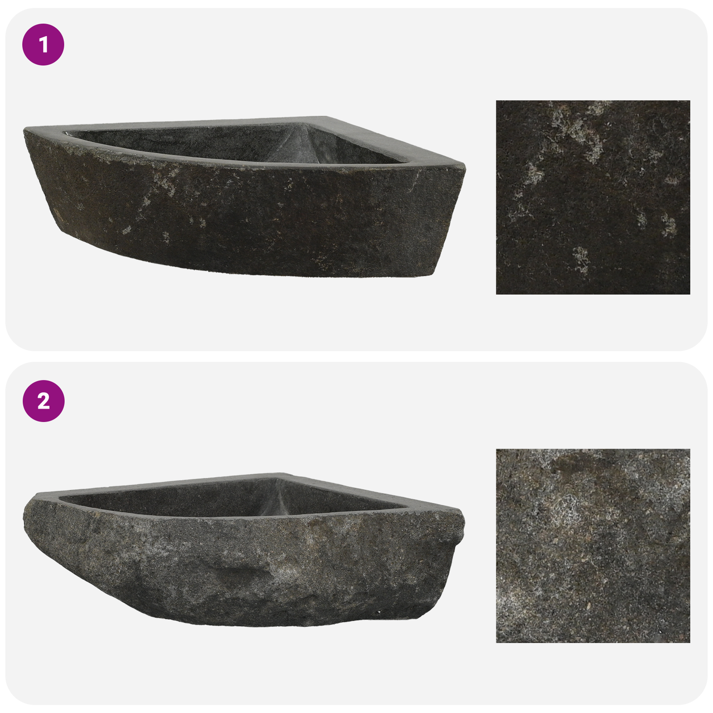 Basin Grey (38-45) x (38-45) x 12 cm River stone