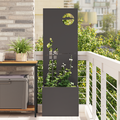 Garden Privacy Screen Black 50 x 150 cm Cold-rolled steel