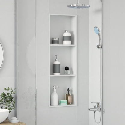 Shower Niche White 90 x 30 x 9.5 cm Stainless Steel