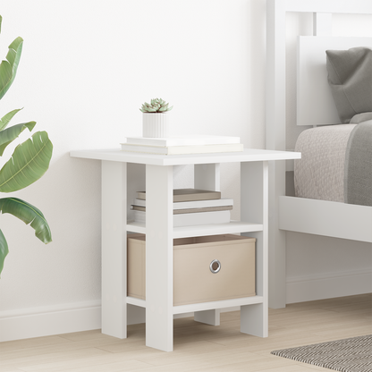 Bedside Table with Drawer White 41 x 40 x 45 cm Engineered Wood