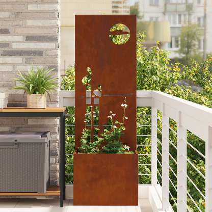 Garden Privacy Screen Rusty 50 x 32 x 150 cm Weathering steel