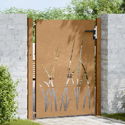 Garden Gate 100x150 cm Corten Steel Grass Design