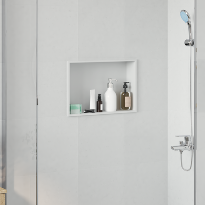 Shower Niche White 45 x 30 x 9.5 cm Stainless Steel