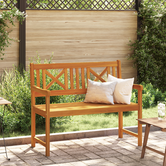 Outdoor Bench Natural 110 x 56 x 90 cm Solid Acacia Wood
