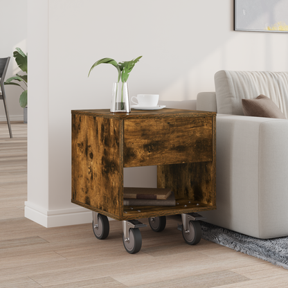 Bedside Table Smoked Oak 40.5 x 40 x 48 cm Engineered Wood