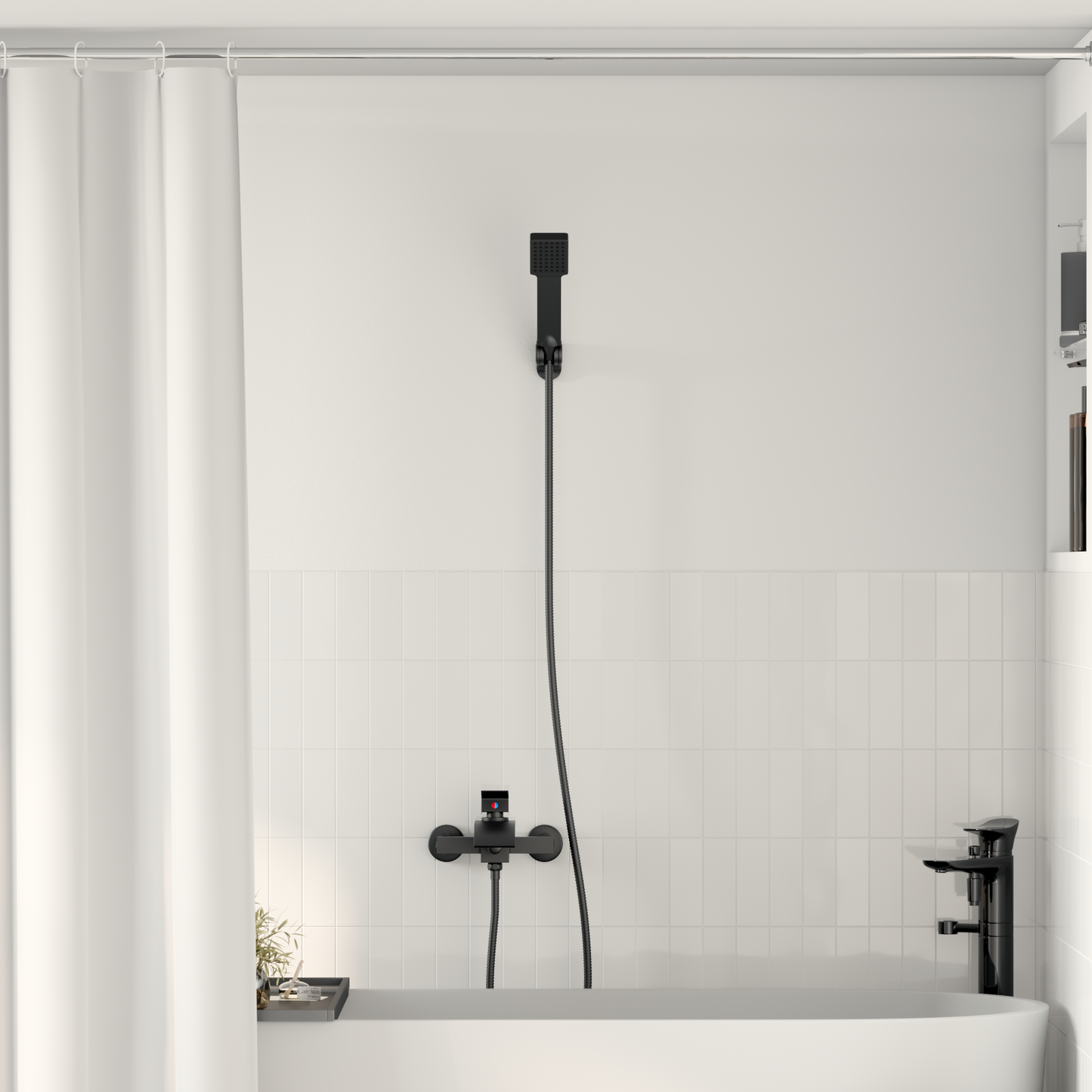 Shower Head Set Black G 1 / 2 inches