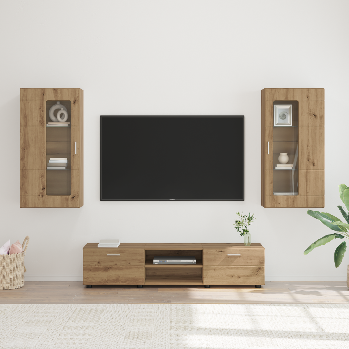TV Cabinet Set FLORIN 3 pcs Artisan Oak Engineered Wood