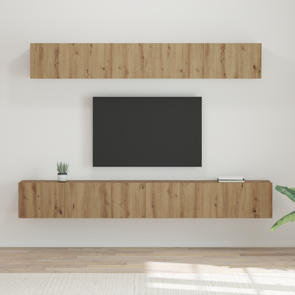 TV Cabinet Set Wall-mounted 5 pcs Artisan Oak Engineered Wood