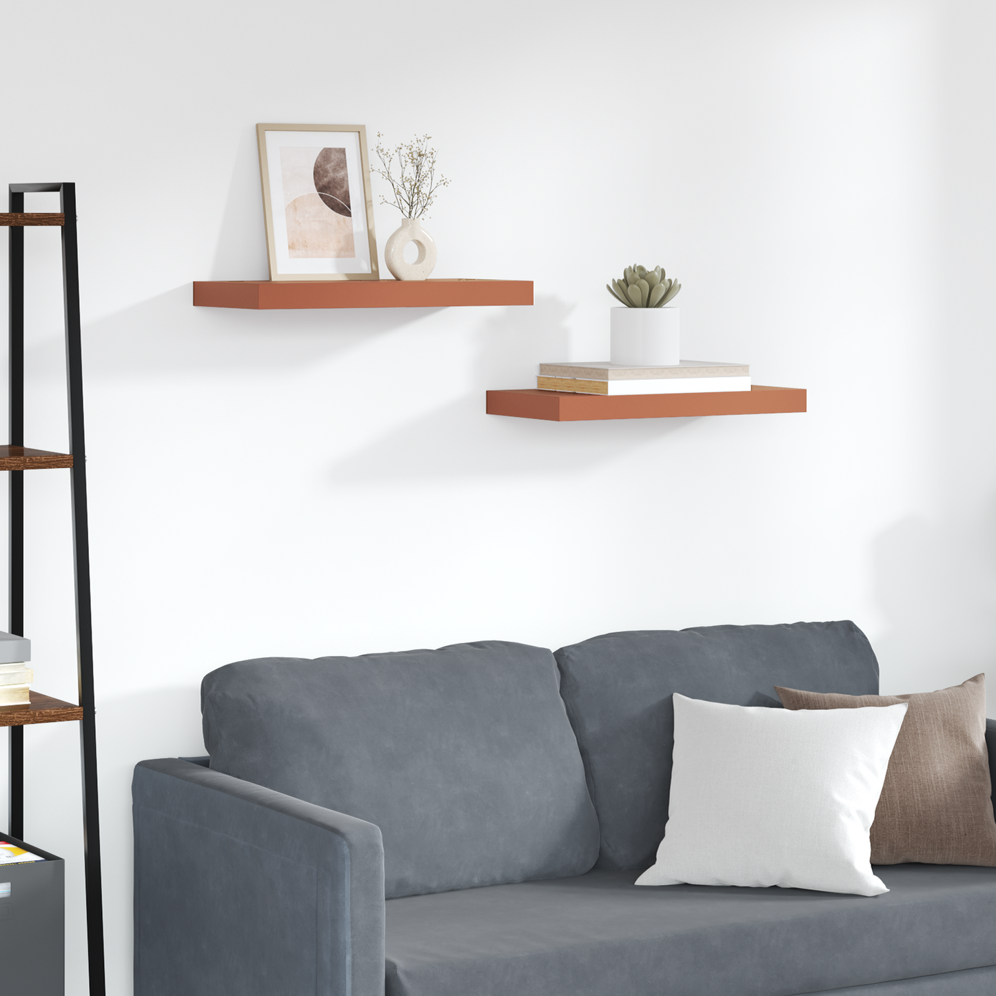 Wall Shelf 2 pcs Red 50 x 23 x 4 cm Engineered Wood