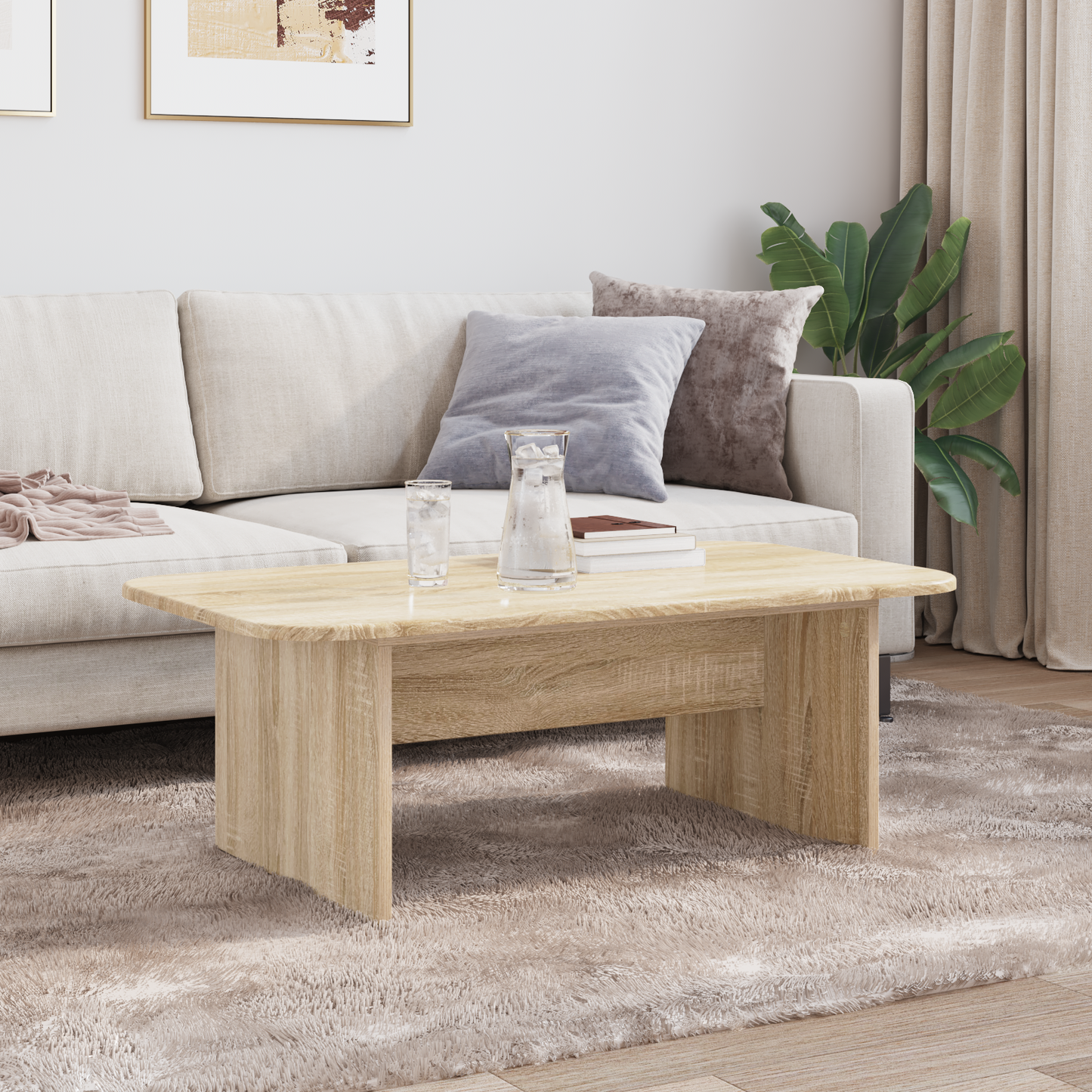 Coffee Table Sonoma Oak 93 x 53 x 33 cm Engineered Wood