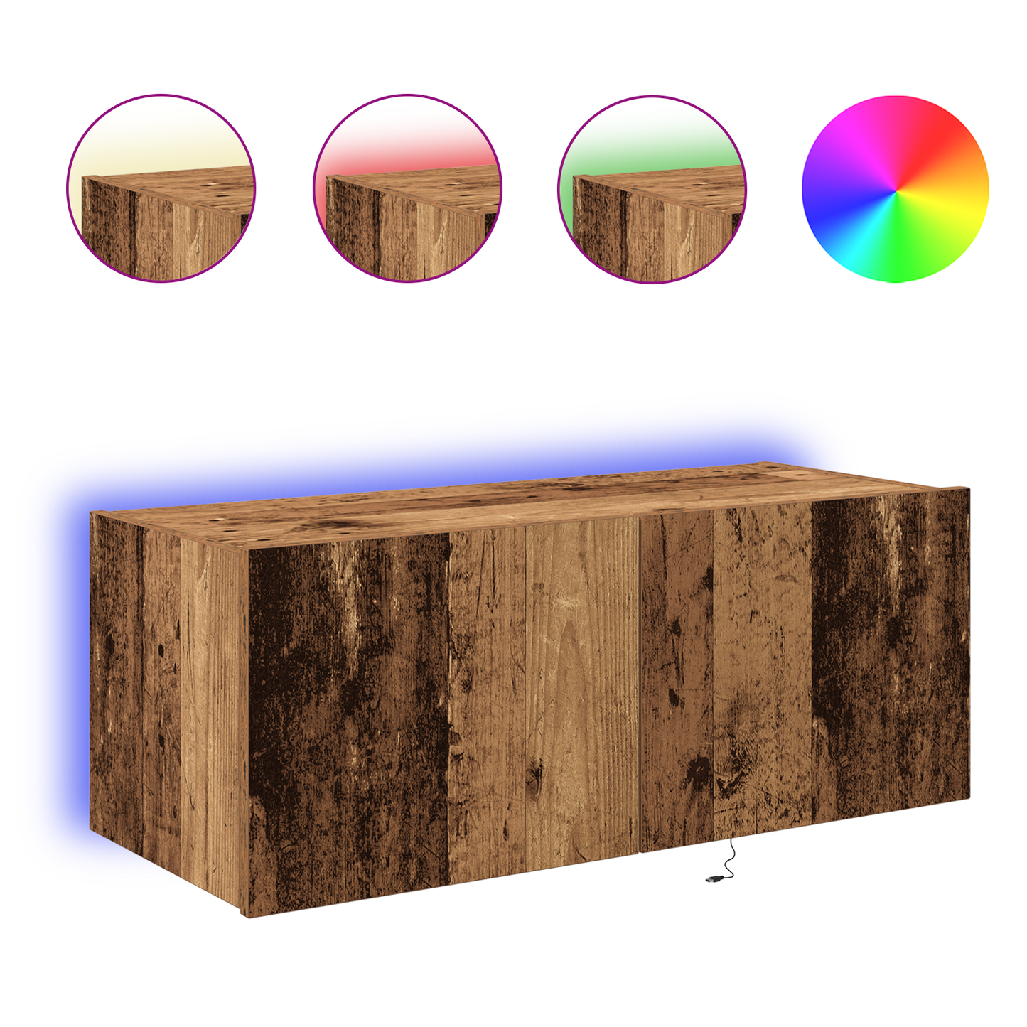 TV Wall Cabinet Old Wood 80 x 35 x 31 cm Engineered Wood