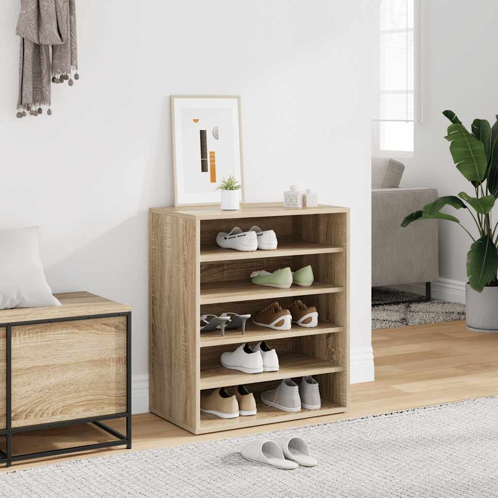 Shoe Cabinet Sonoma Oak 60x35x70 cm Engineered Wood