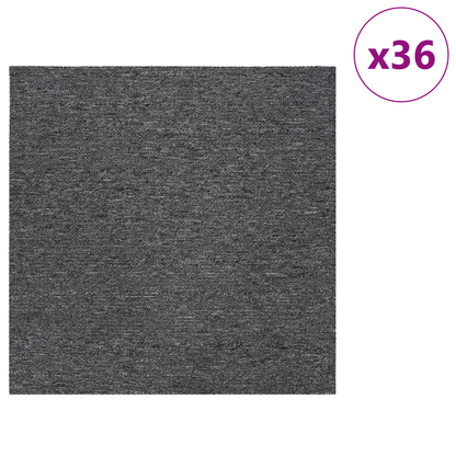 Carpet Tile Medium Grey 50 x 50 cm 36 pcs PP and Bitumen