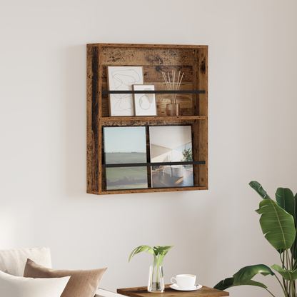 Magazine Rack Old Wood 60 x 12 x 70 cm Engineered Wood