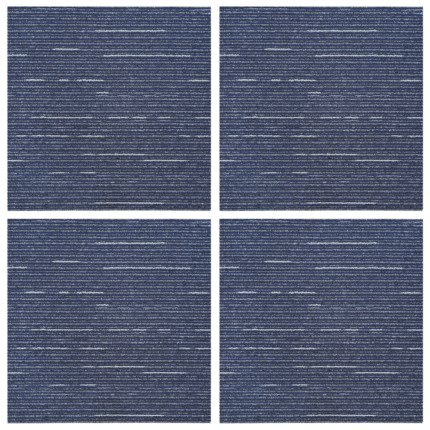 Carpet Tile Striped Blue 50 x 50 cm 4 pcs PP and Bitumen