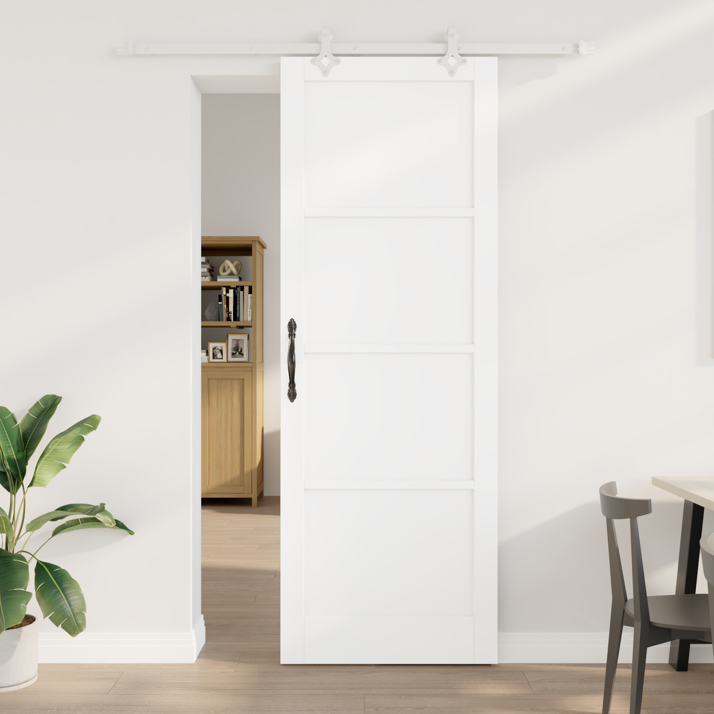 Sliding Door White 83 x 232 cm Solid Pine Wood