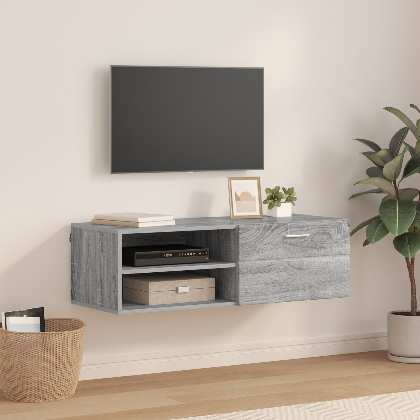 Wooden Cabinet Grey Sonoma 100.5 x 39 x 30 cm Engineered Wood