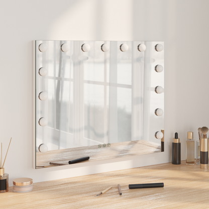 LED Vanity Mirror White 58 x 10 x 47 cm Glass and Steel