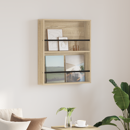 Magazine Rack Sonoma Oak 60 x 12 x 70 cm Engineered Wood