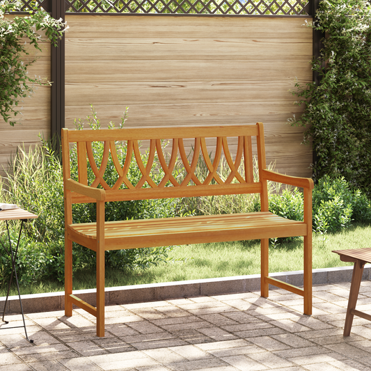 Outdoor Bench Natural 110 x 55.5 x 90 cm Solid Acacia Wood