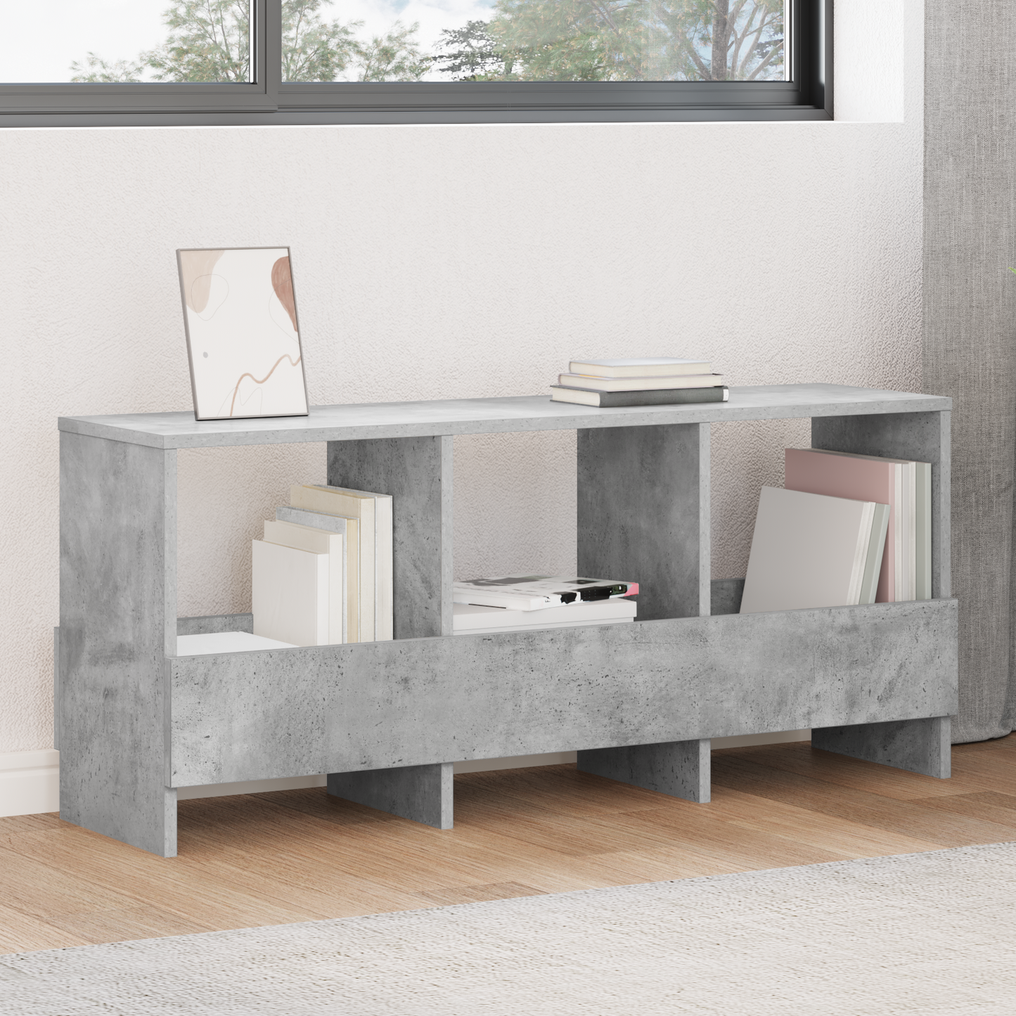 Magazine Rack Concrete Grey 102 x 30 x 45 cm