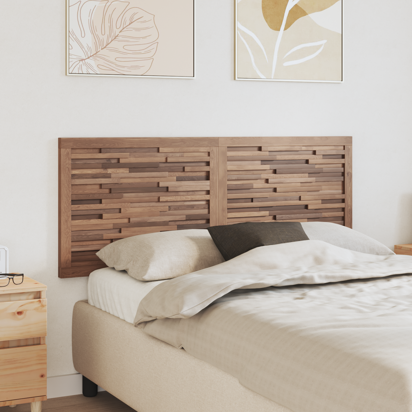 Bed Headboard Natural Solid Teak Wood