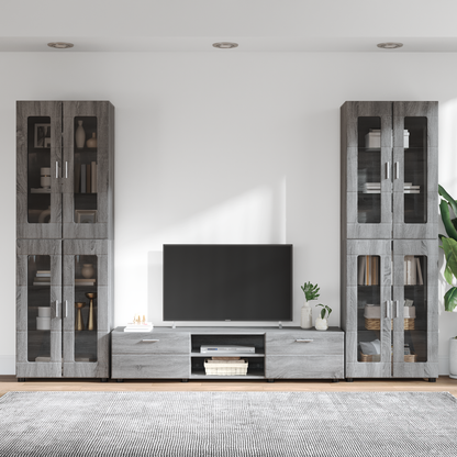 TV Cabinet Set FLORIN 3 pcs Grey Sonoma Engineered Wood