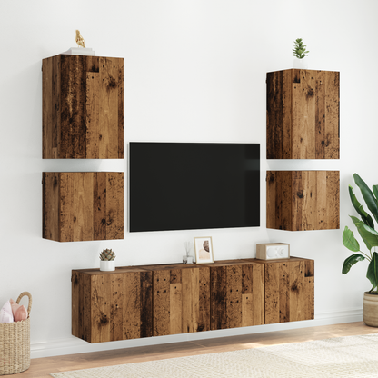 TV Wall Cabinet Old Wood 40.5x30x40cm Engineered Wood