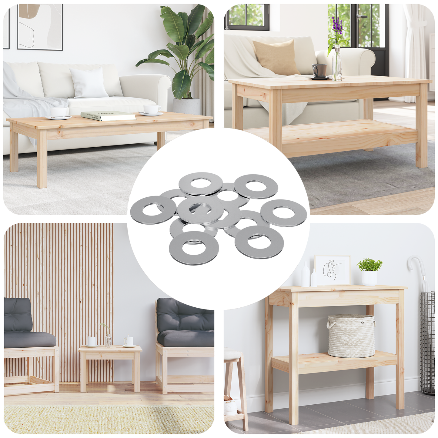 Washers 11842 pcs Silver Iron