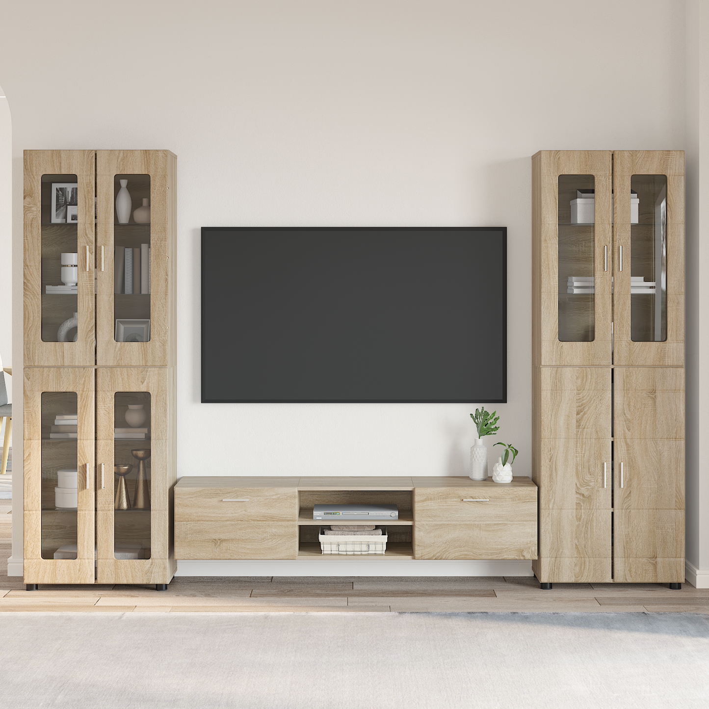 TV Cabinet Set FLORIN 3 pcs Sonoma Oak Engineered Wood