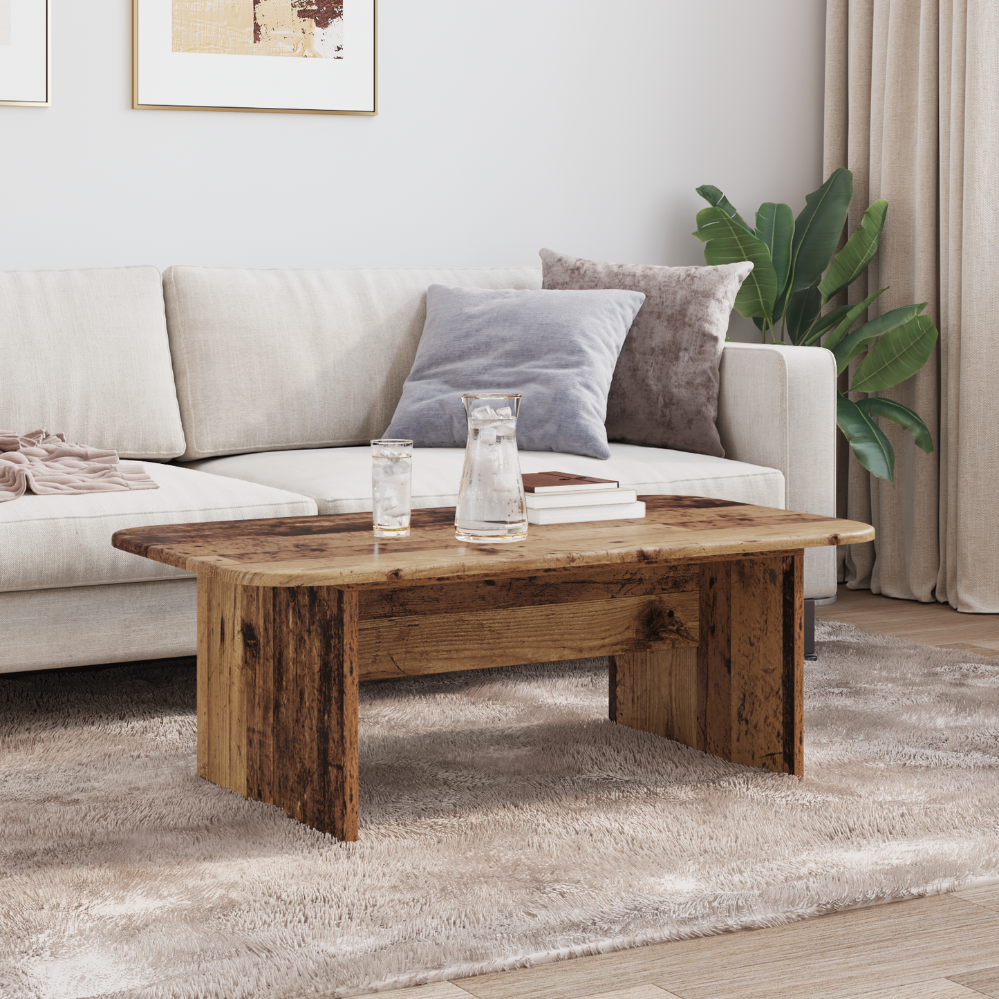 Coffee Table Old Wood 93 x 53 x 33 cm Engineered Wood