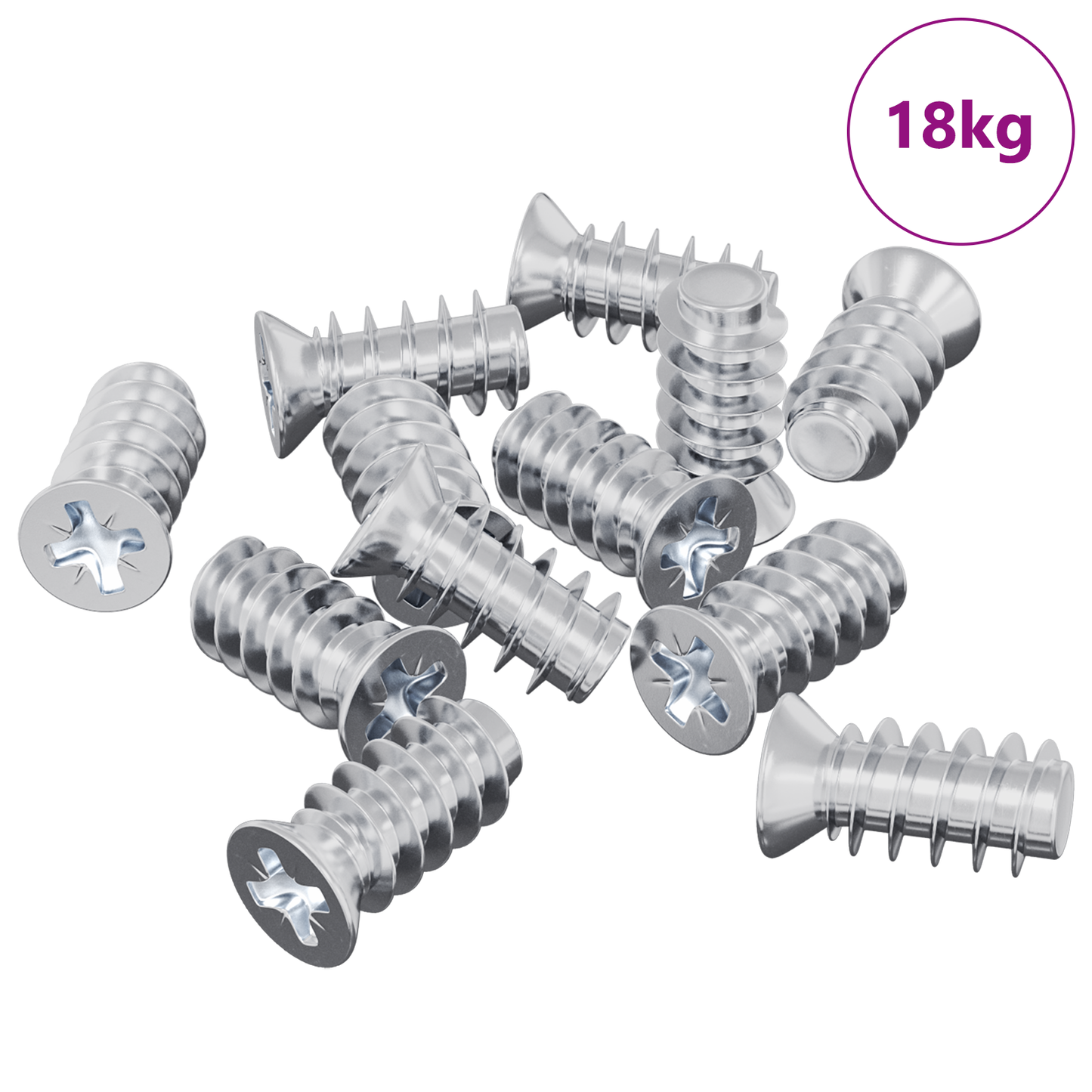 Screw 10909 pcs Silver M6 x 12 mm Iron