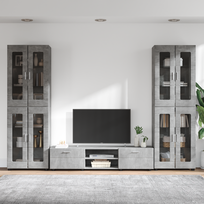 TV Cabinet Set FLORIN 3 pcs Concrete Grey Engineered Wood